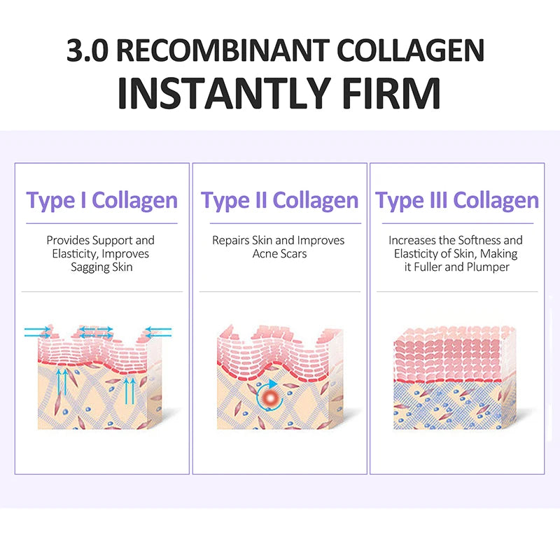 Collagen Serum Anti Wrinkle Aging Face Lift Firm Skin Care Moisturising Smooth Fine Lines Vitamin C Facial Serum Cosmetics